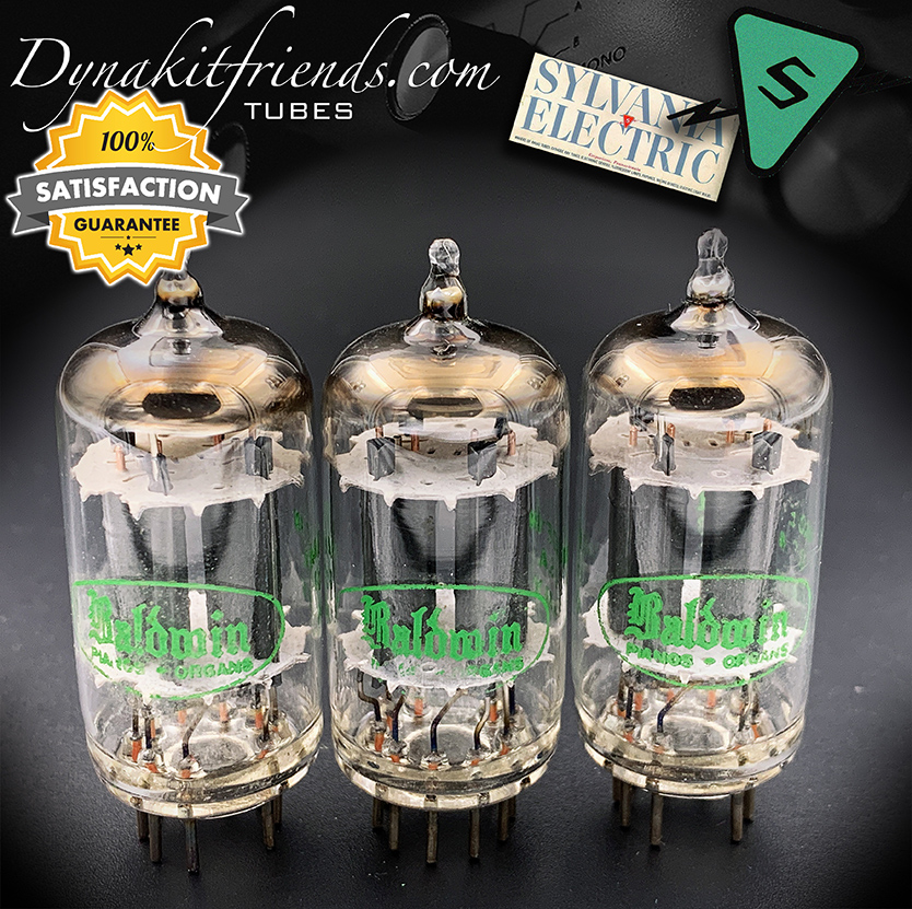 12AX7 SYLVANIA Labeled Baldwin Matched Tubes Made in USA \'51