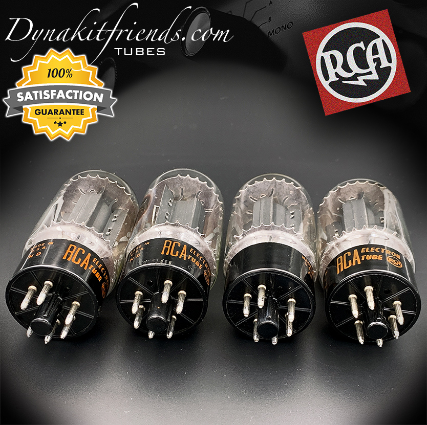 6L6GC RCA Black Plates O Getter Matched Tubes Made in USA