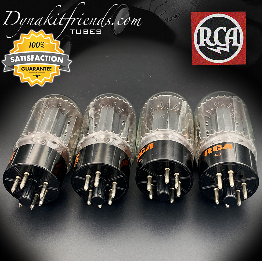 6L6GC RCA Black Plates Side O Getter Matched Tubes Made in USA