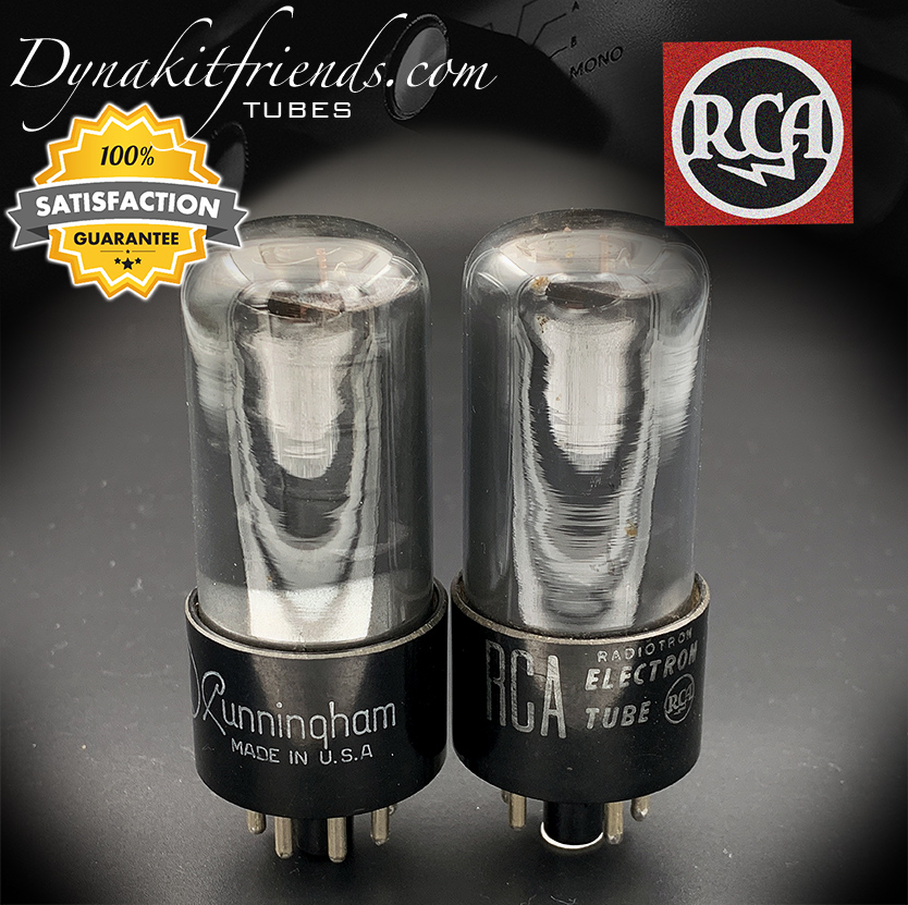6V6GT RCA Black Glass Foil Bottom Getter Matched Tubes Made in USA
