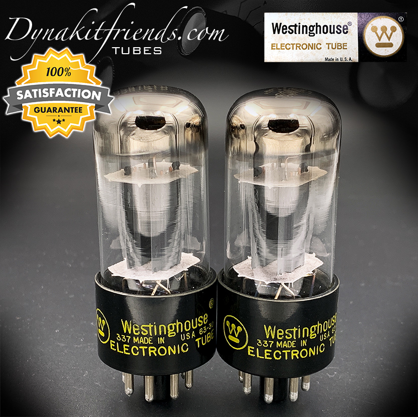 6SN7GTB WESTINGHOUSE Gray Plates O Getter Matched Tubes Made in USA \'63