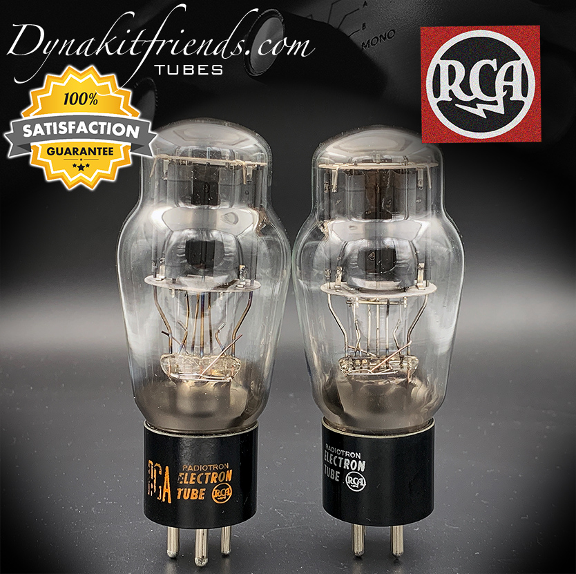 2A3 RCA Gray Plates Bottom DD Getters Matched Tubes Made in USA