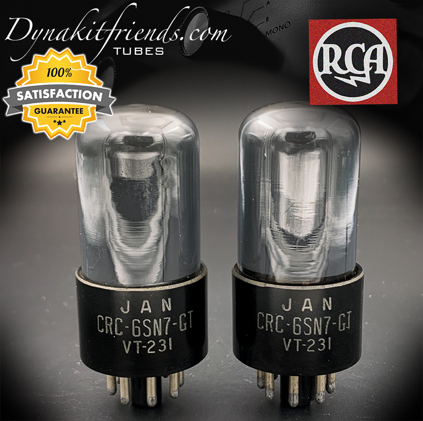 6SN7GT RCA JAN CRC-6SN7-GT VT-231 Gray Glass Matched Tubes Made in USA