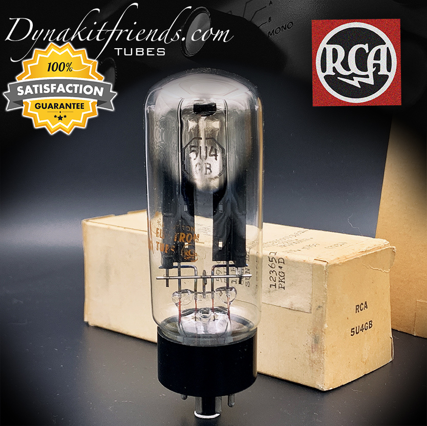 5U4GB RCA NOS/NIB Black Plates Side Top D Getter Tube Rectifier Made in USA \'59