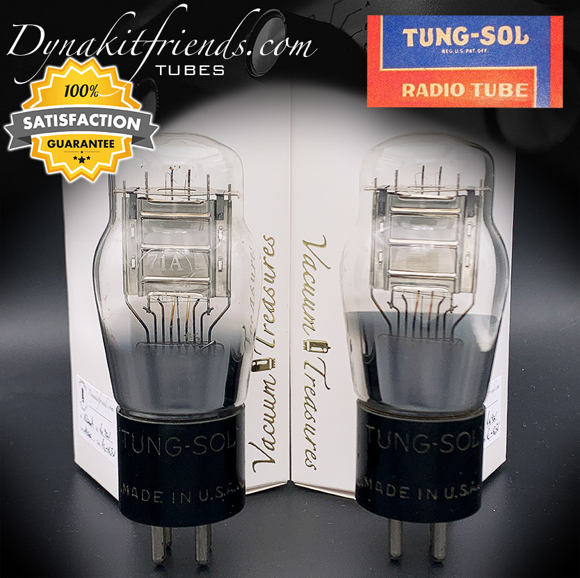71-A / 71A NOS TUNG-SOL ST Power Triode Matched Pair Tubes Made In USA