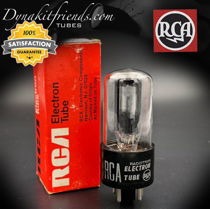 5Y3GT RCA Black Plates D/[] Getter Tube Rectifier Made in USA \'56