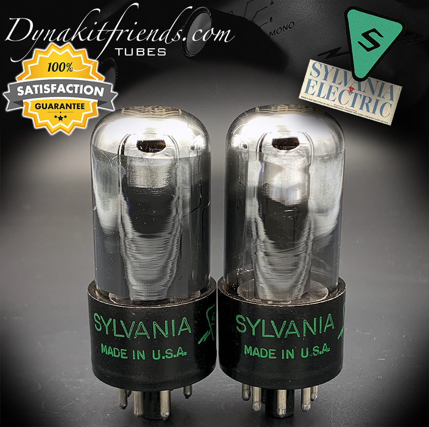 6V6GT SYLVANIA Black Glass Matched Tubes & Date Codes Made in USA \'53